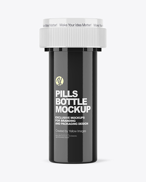 Glossy Pills Bottle Mockup