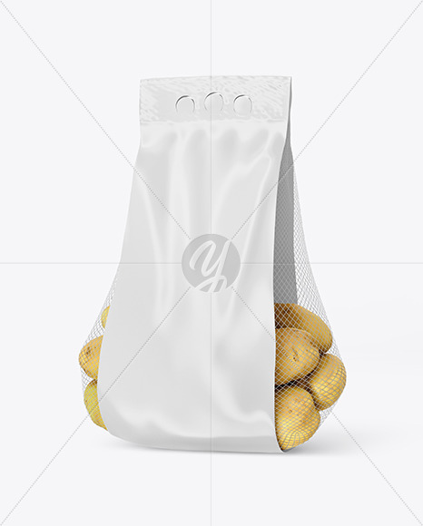 Potato Bag w/ Glossy Label Mockup