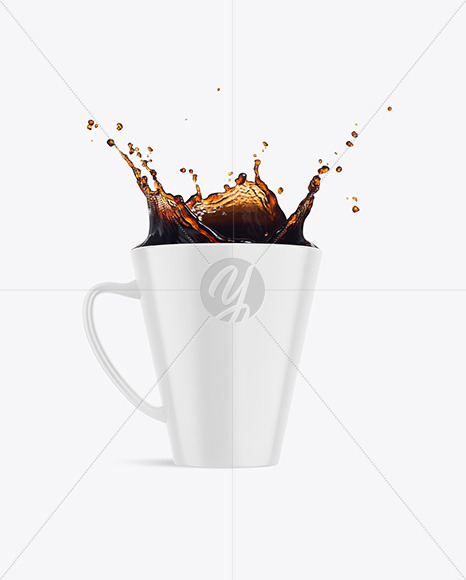 Glossy Mug w/ Coffee Splash Mockup