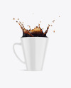 Glossy Mug w/ Coffee Splash Mockup