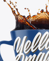 Glossy Mug w/ Coffee Splash Mockup