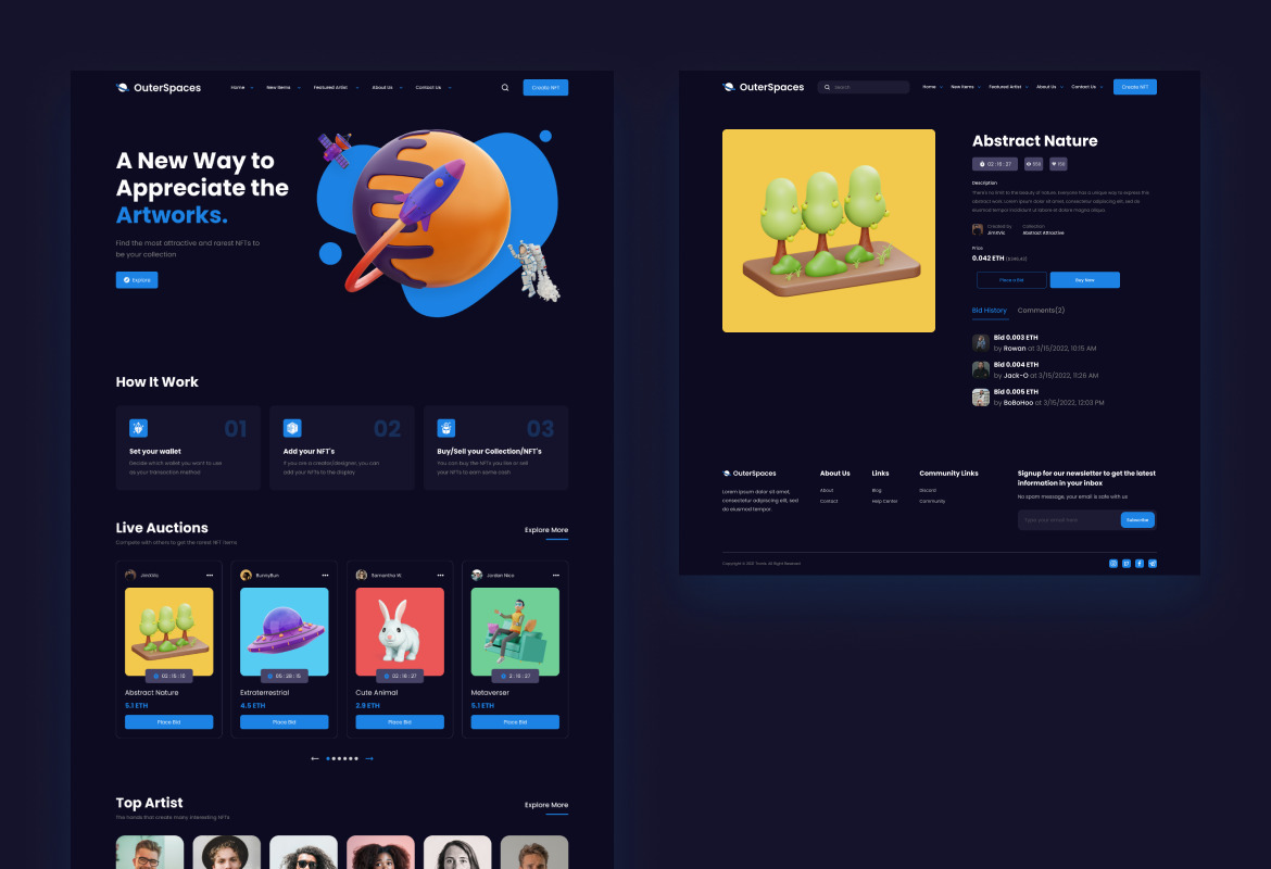 OuterSpace – Minimalist NFT Marketplace OuterSpace – Minimalist NFT Marketplace