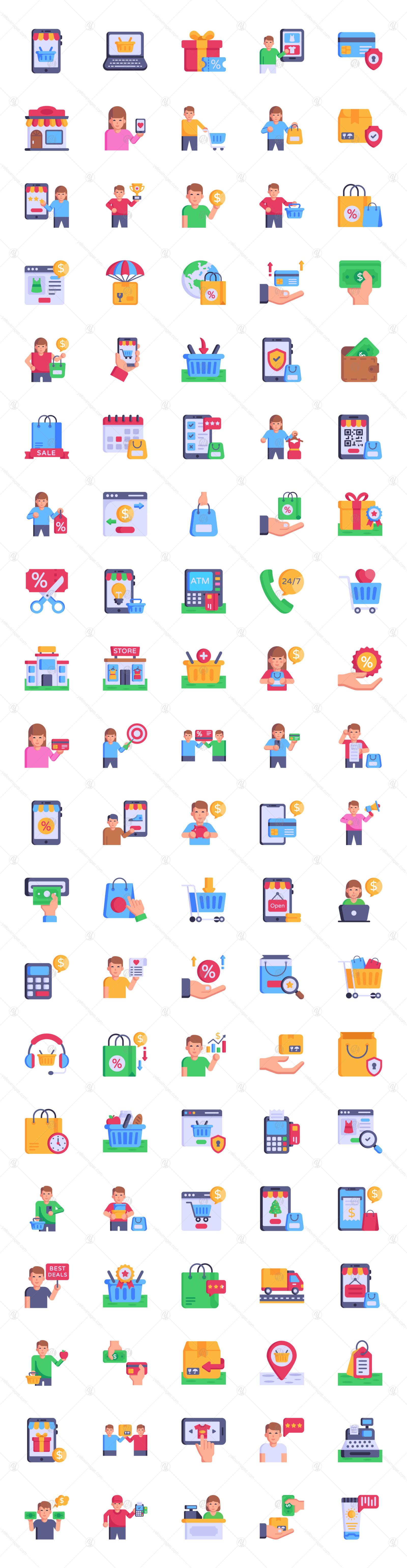 100 Online Shopping Icons