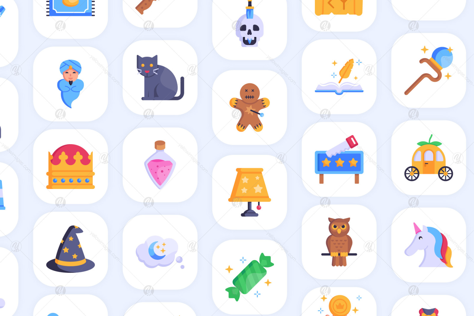 100 Magic Icons - Flat Vector Icons 100 Magic Icons - Flat Vector Icons