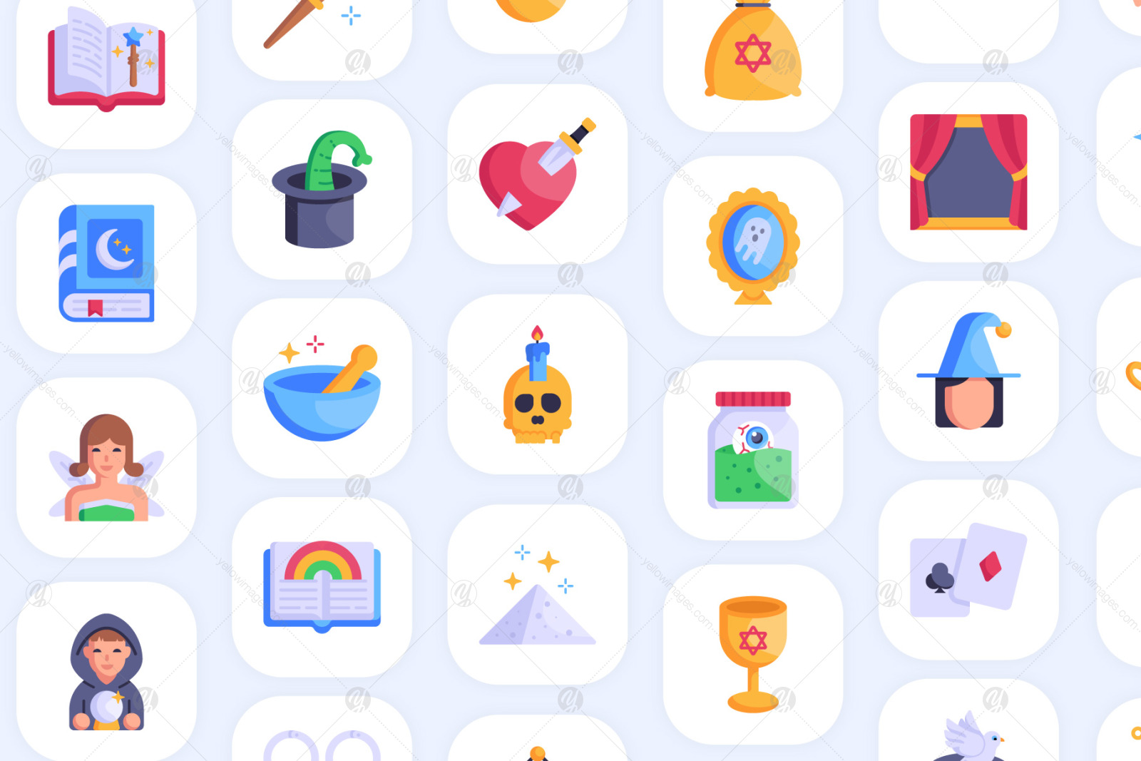 100 Magic Icons - Flat Vector Icons 100 Magic Icons - Flat Vector Icons