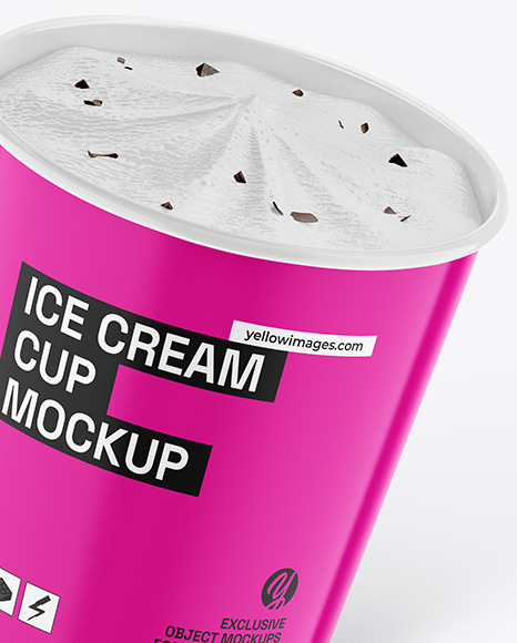 Glossy Ice Cream Cup Mockup