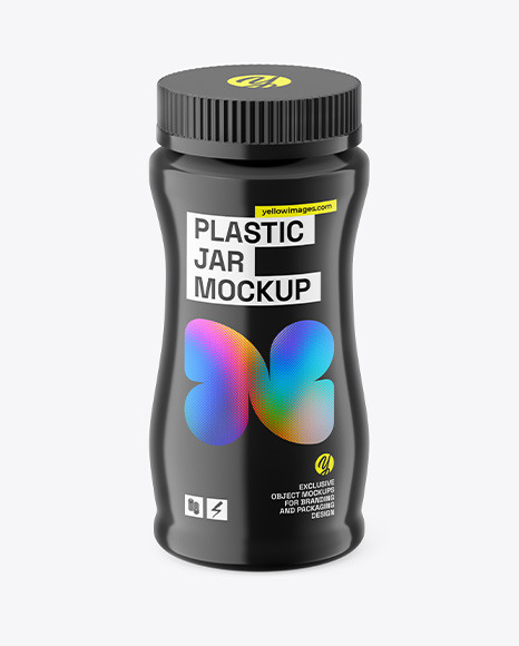 Glossy Plastic Jar Mockup