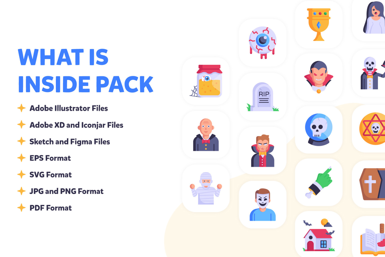 50 Flat Horror Icons-Vector Designs 50 Flat Horror Icons-Vector Designs