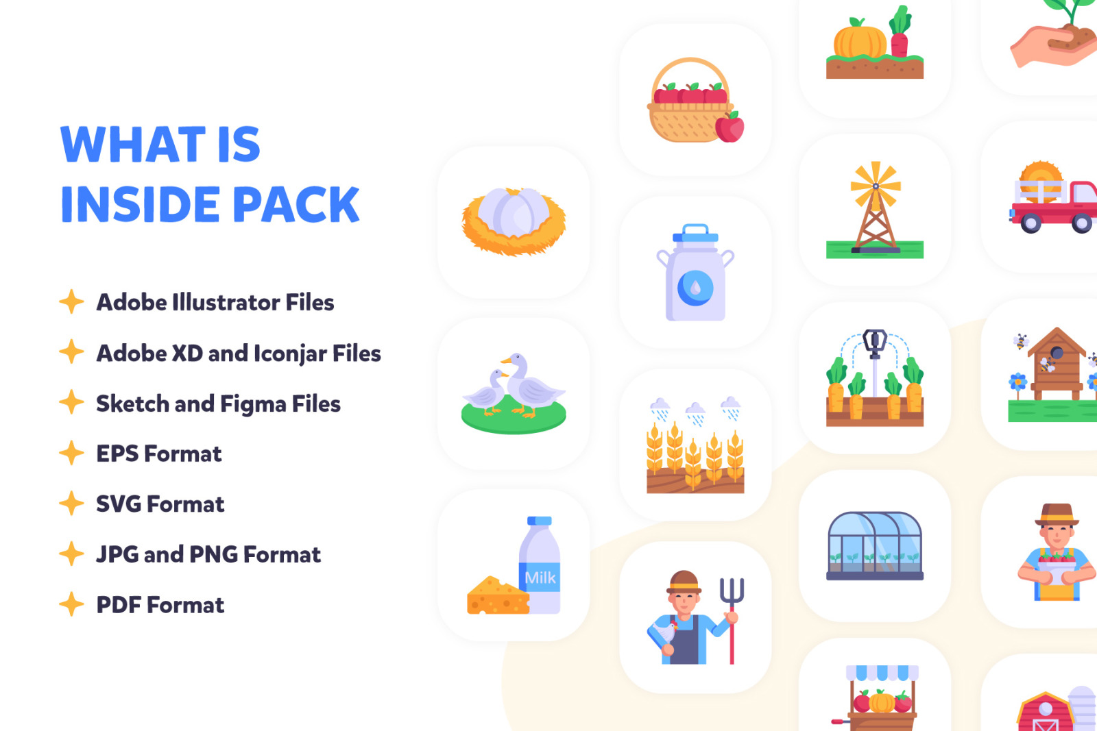 100 Farming Icons - Flat Vectors 100 Farming Icons - Flat Vectors