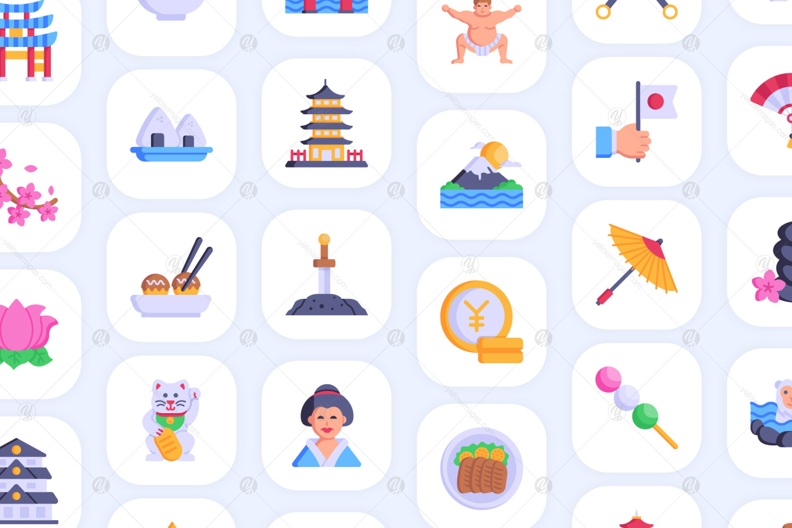 90 Japan Icons - Cultural Vectors