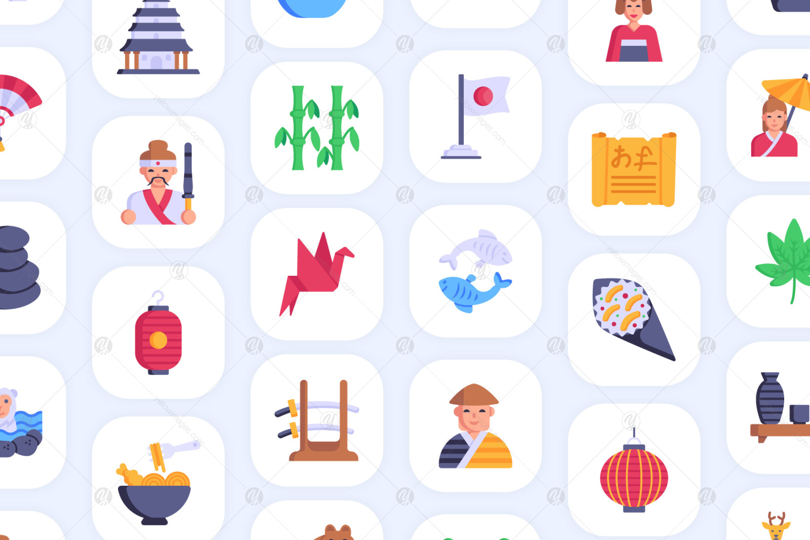 90 Japan Icons - Cultural Vectors