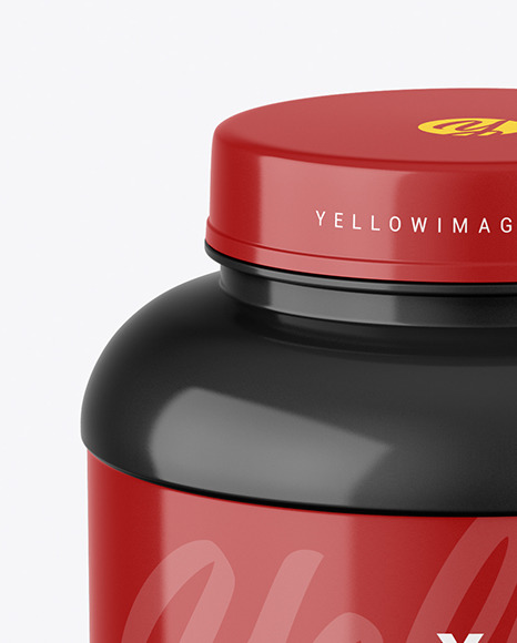 Glossy Protein Jar Mockup