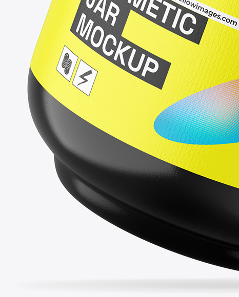 Opened Glossy Cosmetic Jar Mockup