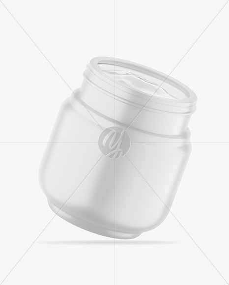 Opened Matte Cosmetic Jar Mockup