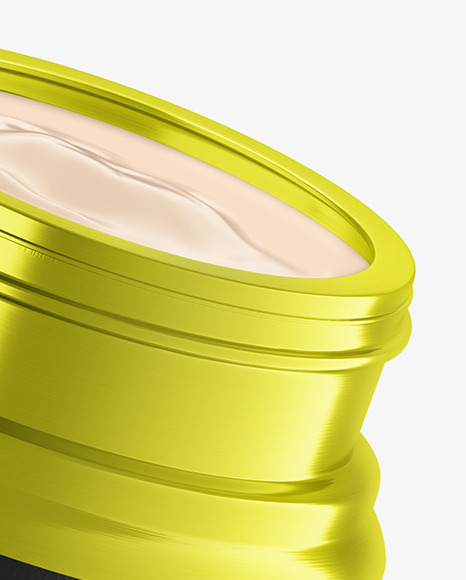 Opened Metallic Cosmetic Jar Mockup