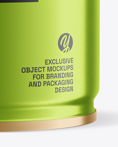 Tin Can Mockup with Metallic Finish Mockup