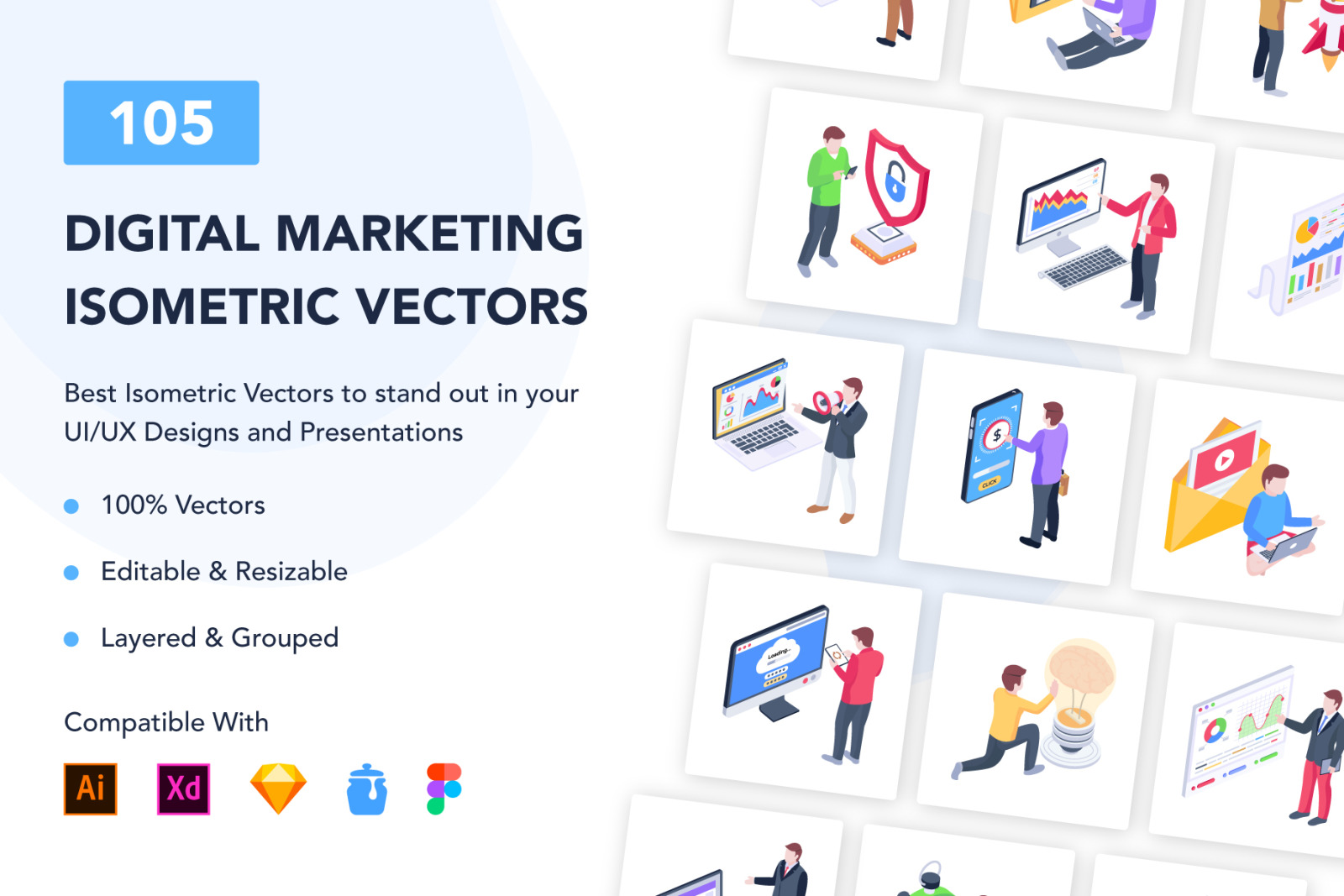 105 Digital Marketing Illustrations