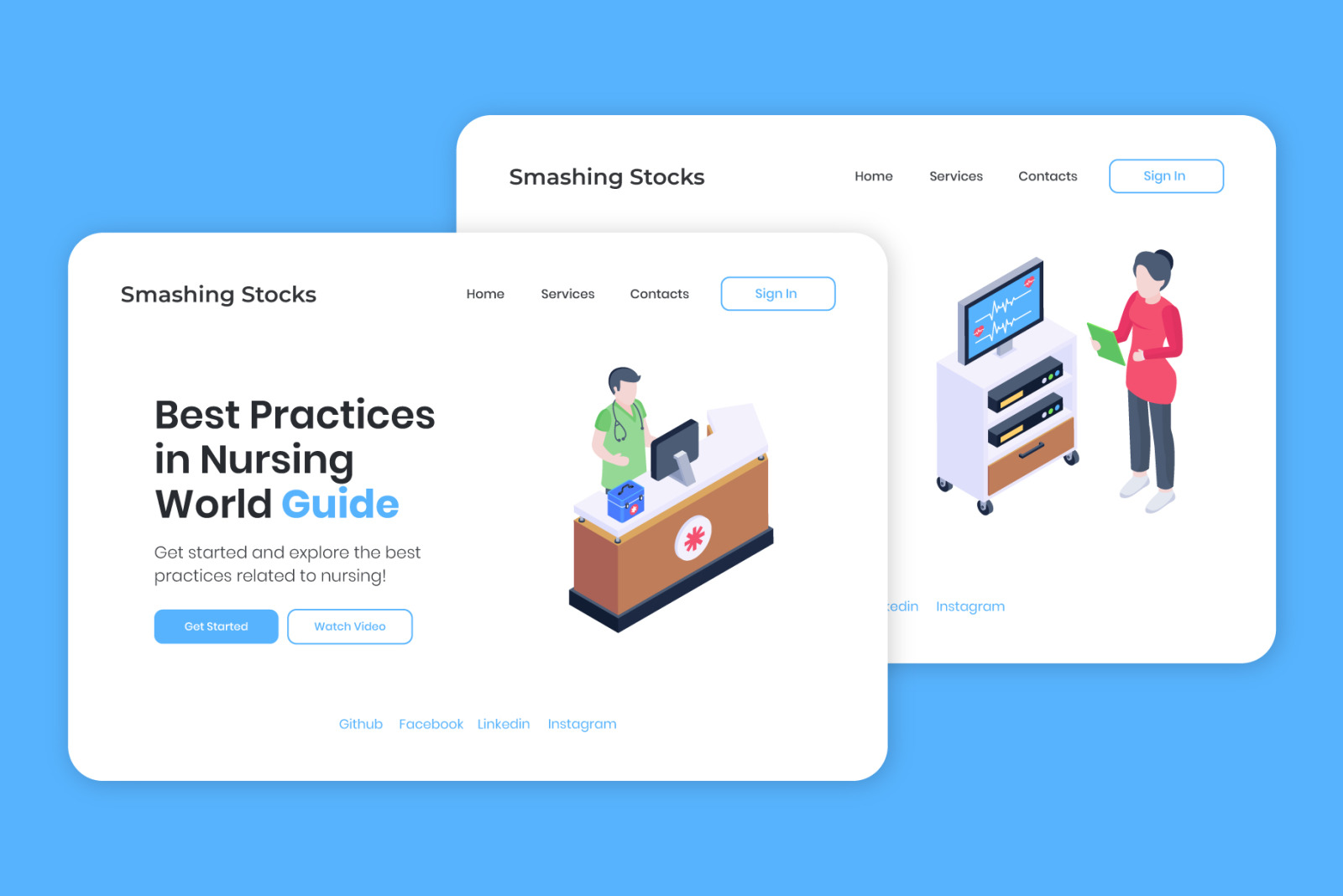 50 Isometric Nursing Vectors 50 Isometric Nursing Vectors