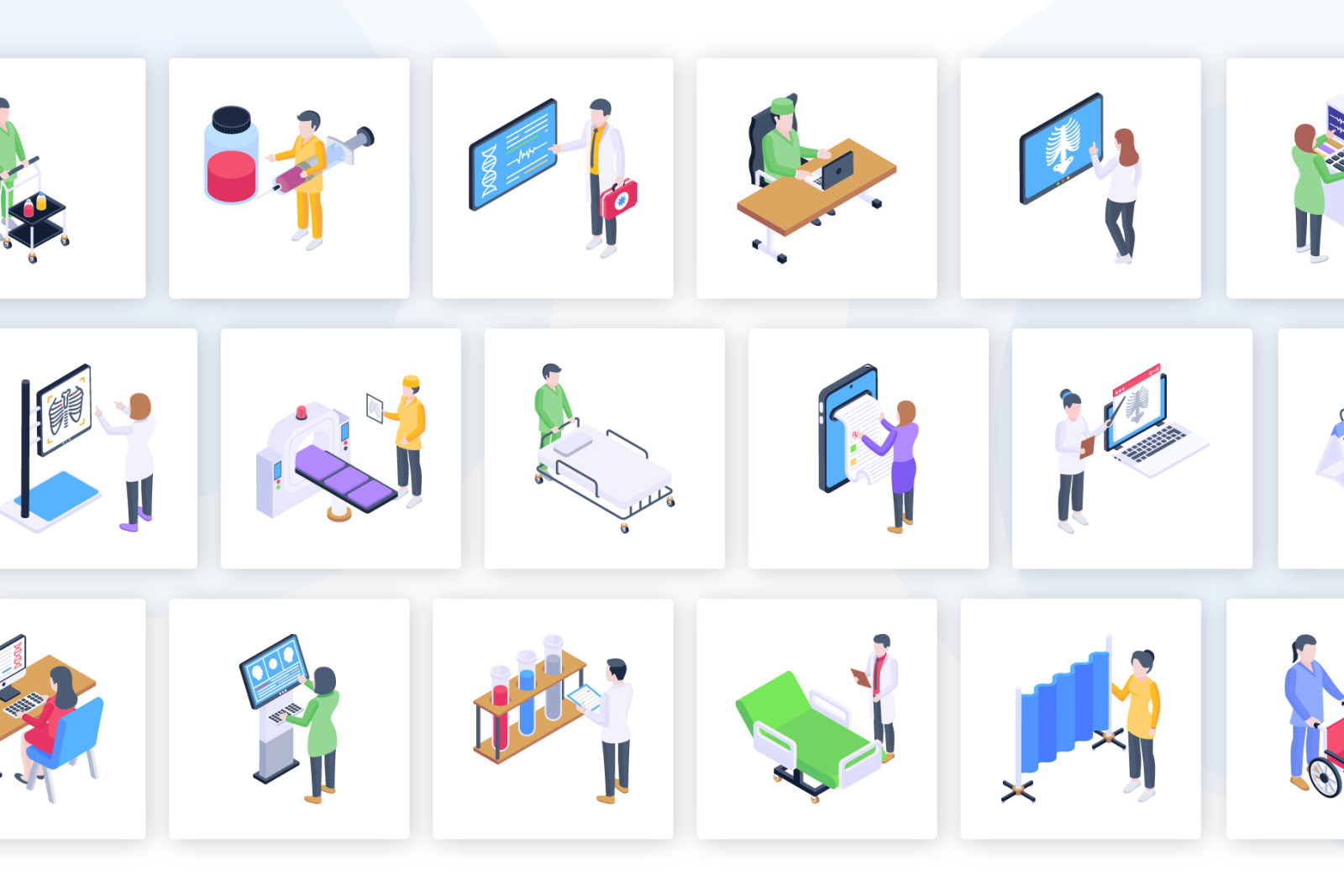 50 Isometric Nursing Vectors 50 Isometric Nursing Vectors
