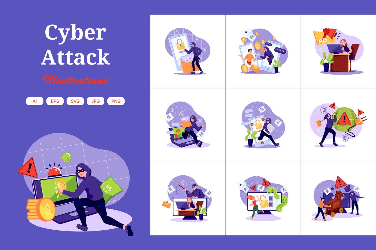 M409_Cyber Attack Illustration Pack