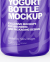 250ml Glossy Plastic Yogurt Bottle Mockup