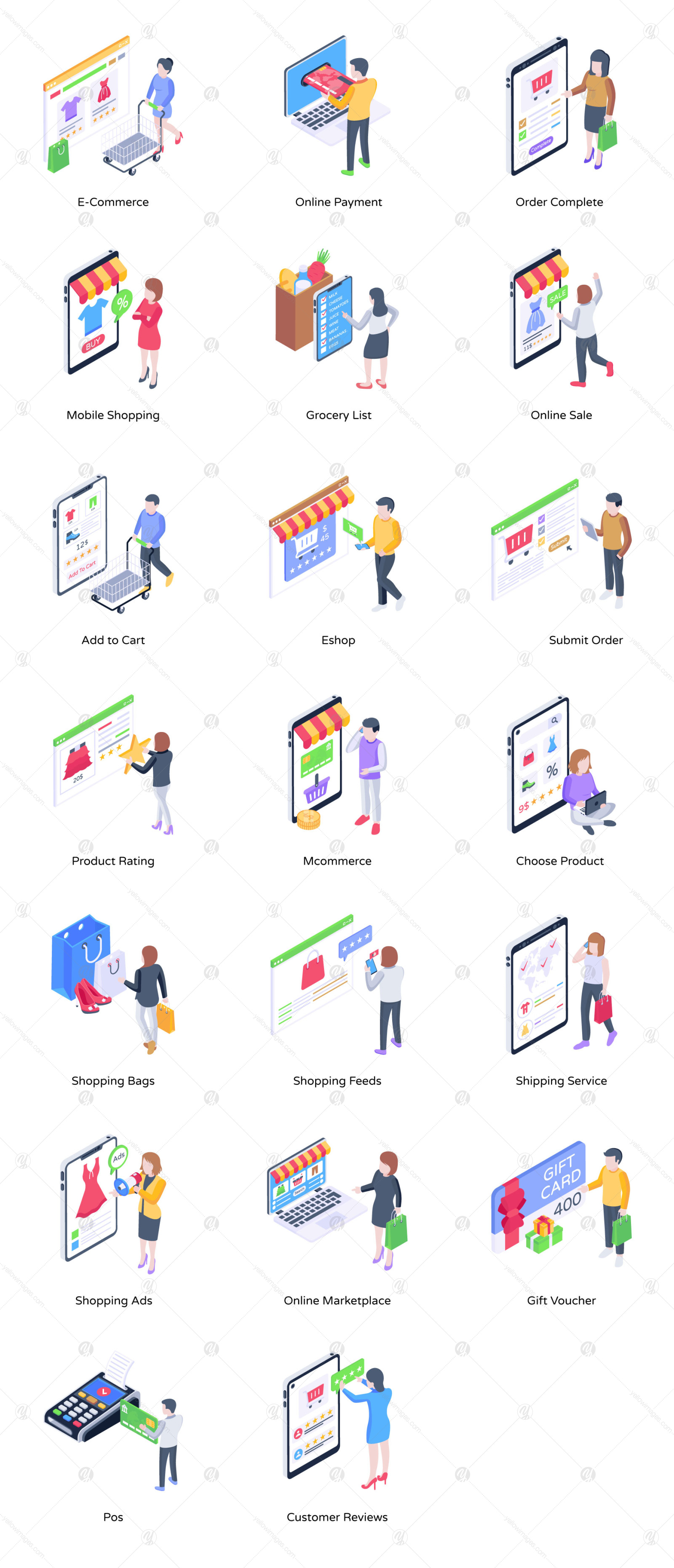 50 Isometric Ecommerce Illustrations 50 Isometric Ecommerce Illustrations