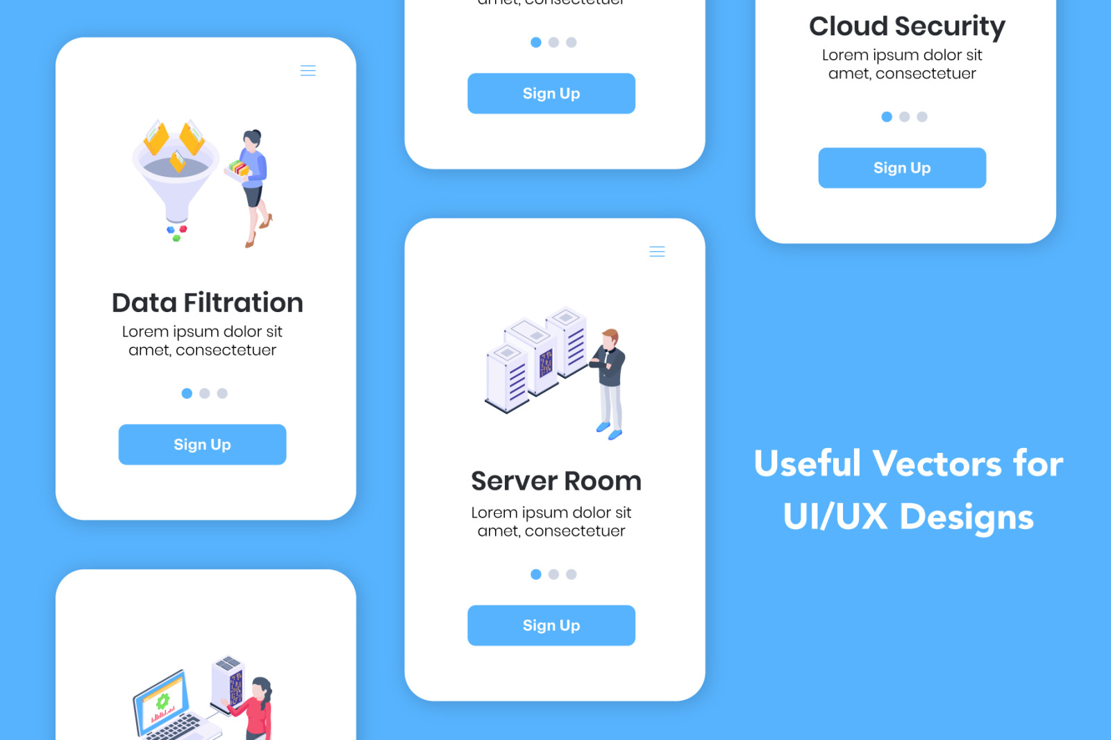 50 Isometric Data Technology Vectors