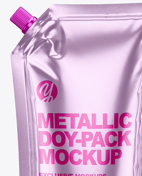 Glossy Metallic Doy-Pack Mockup