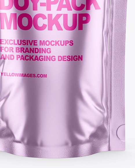 Glossy Metallic Doy-Pack Mockup