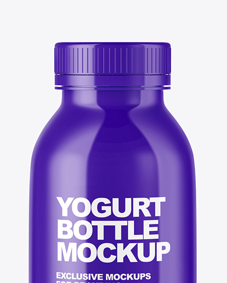 450ml Glossy Plastic Yogurt Bottle Mockup