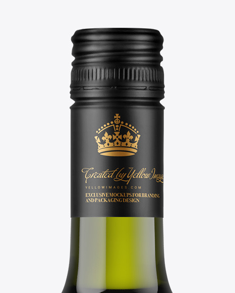 Green Glass White Wine Bottle Mockup