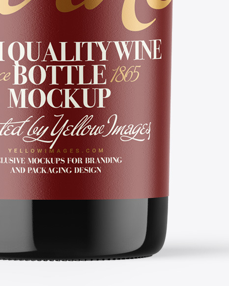 Dark Glass Wine Bottle Mockup