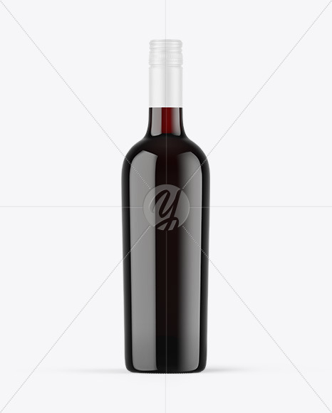 Antique Green Glass Red Wine Bottle Mockup