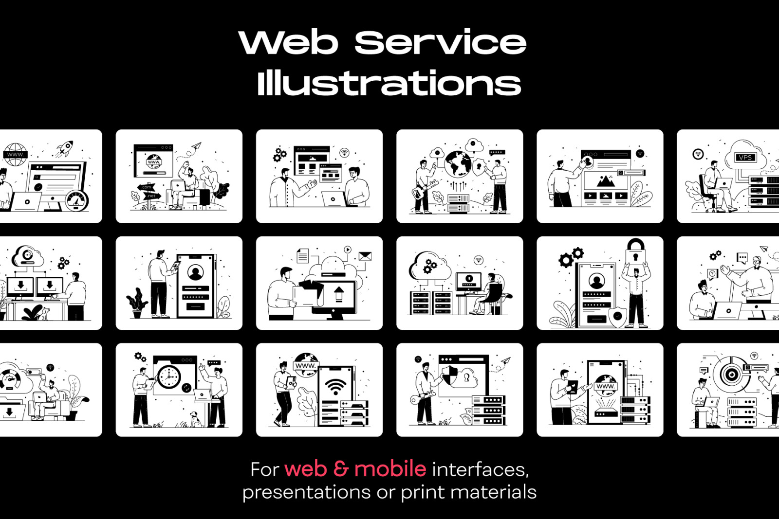 50 Web Services Illustrations