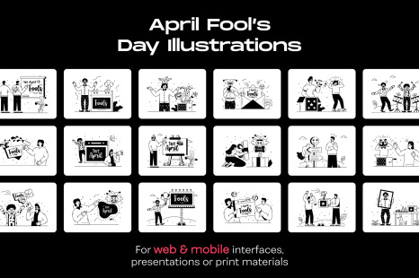 25 April Fool’s Day Illustrations - April