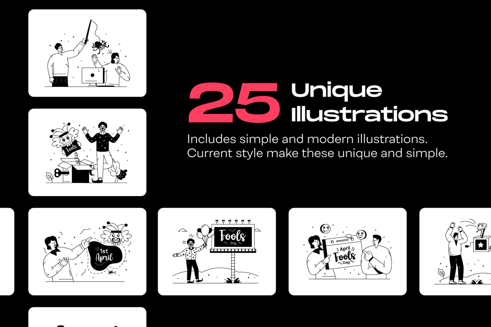 25 April Fool’s Day Illustrations 25 April Fool’s Day Illustrations