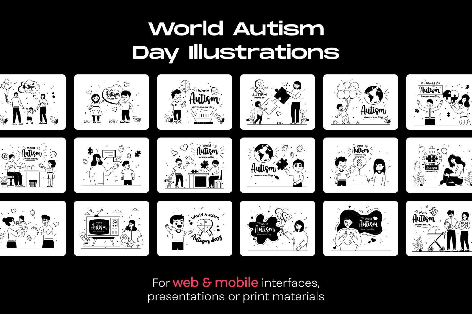 25 World Autism Day Illustrations 25 World Autism Day Illustrations