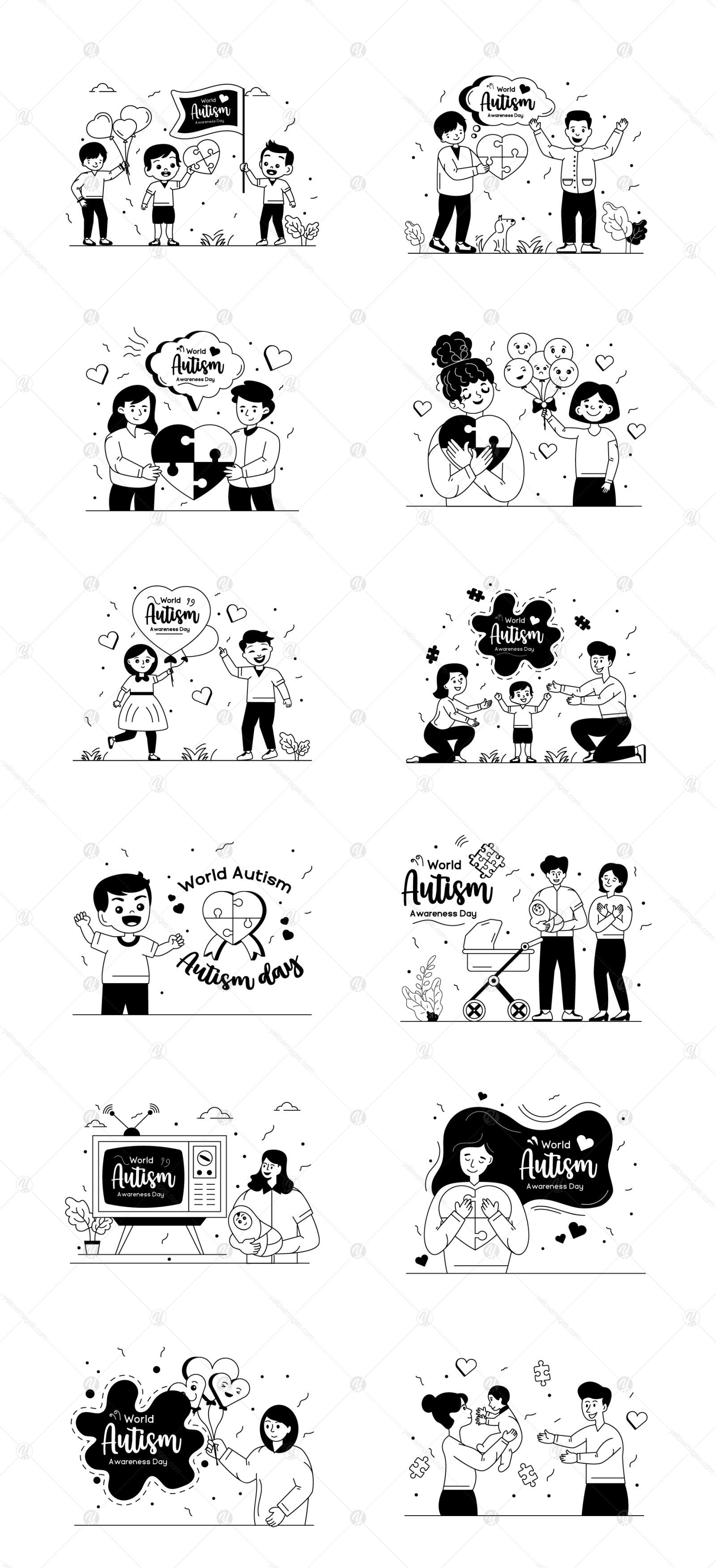 25 World Autism Day Illustrations 25 World Autism Day Illustrations