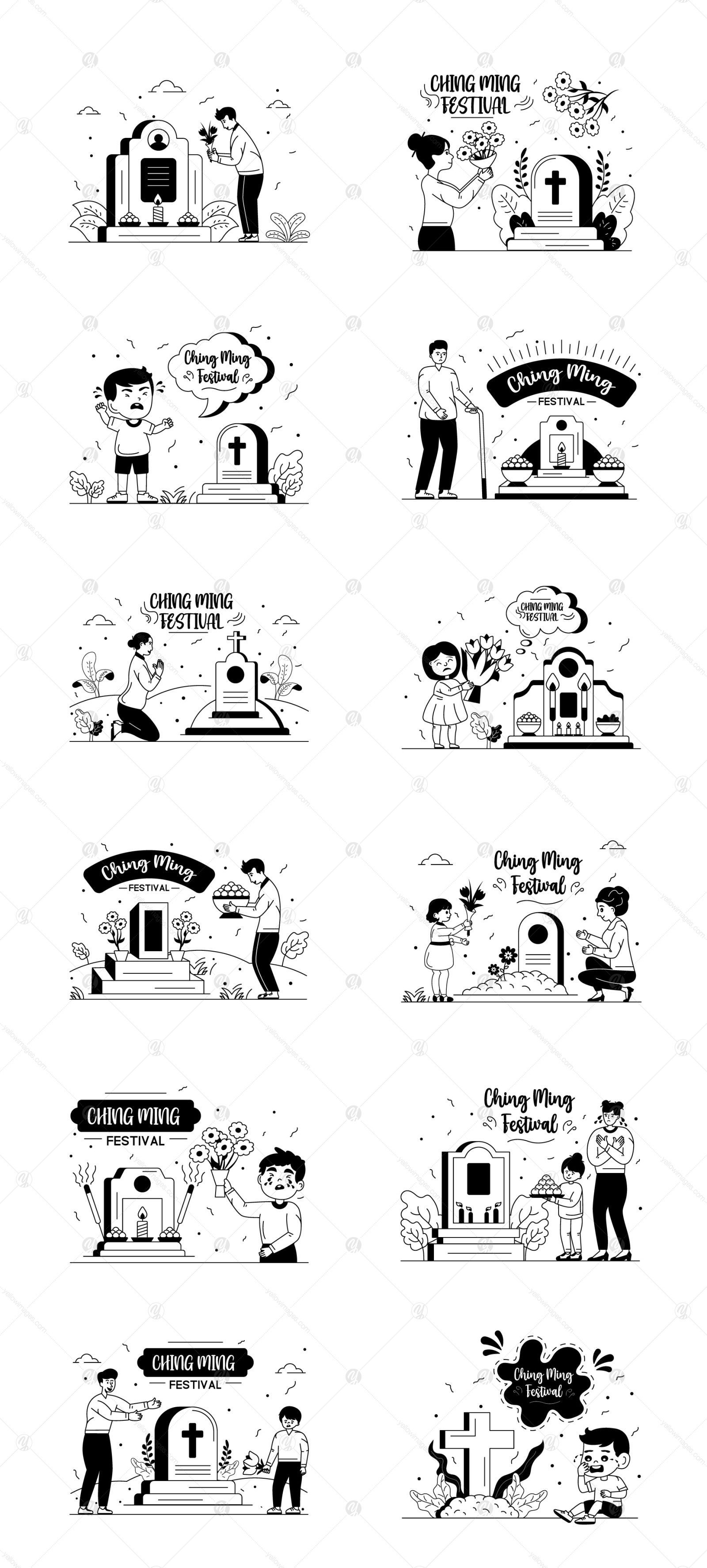 25 Ching Ming Festival Illustrations 25 Ching Ming Festival Illustrations