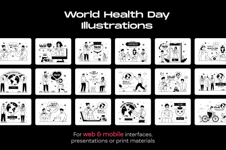 World Health Day Illustrations - Health day