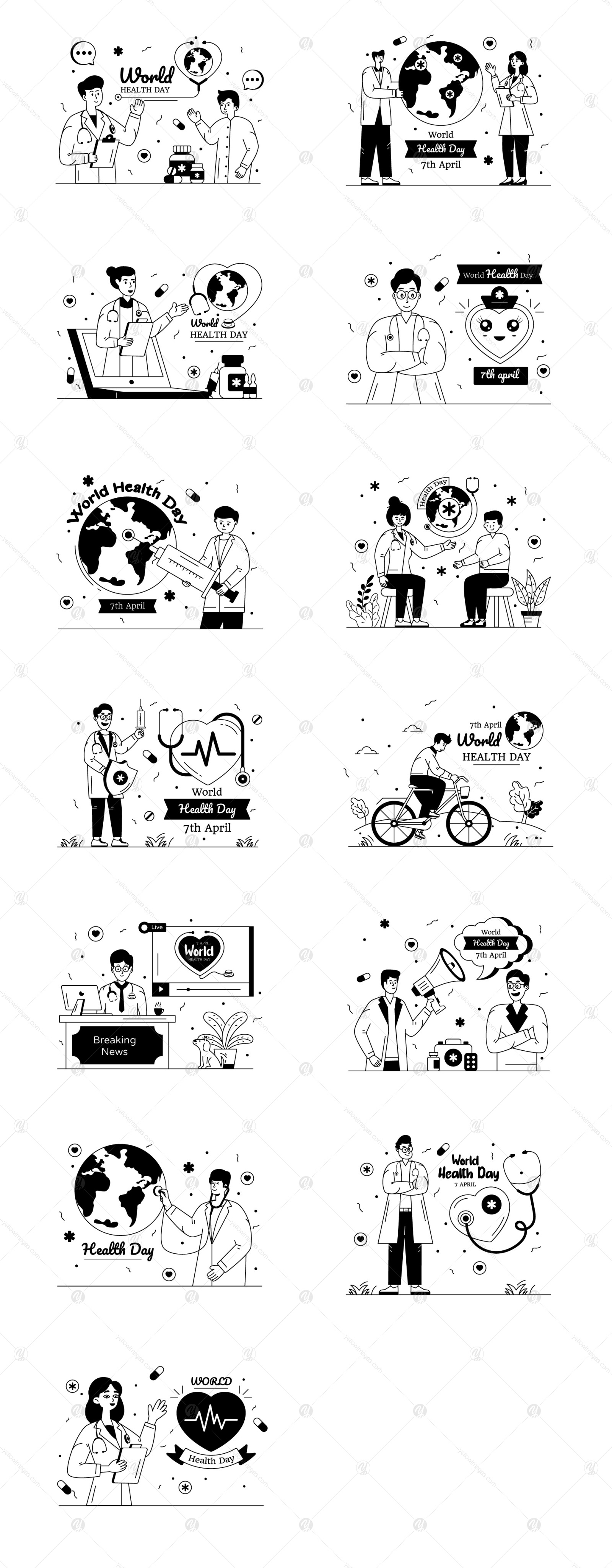 World Health Day Illustrations