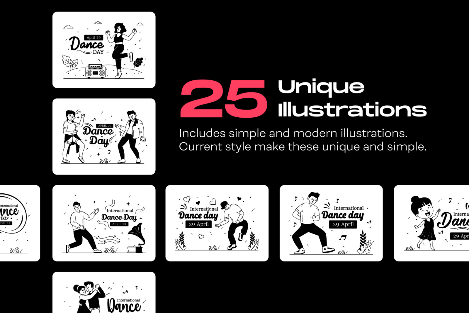 25 International Dance Day illustrations