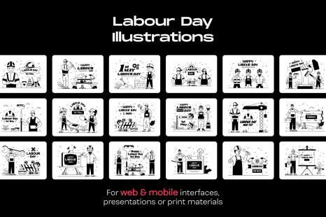 25 International Labor Day illustrations - Labor