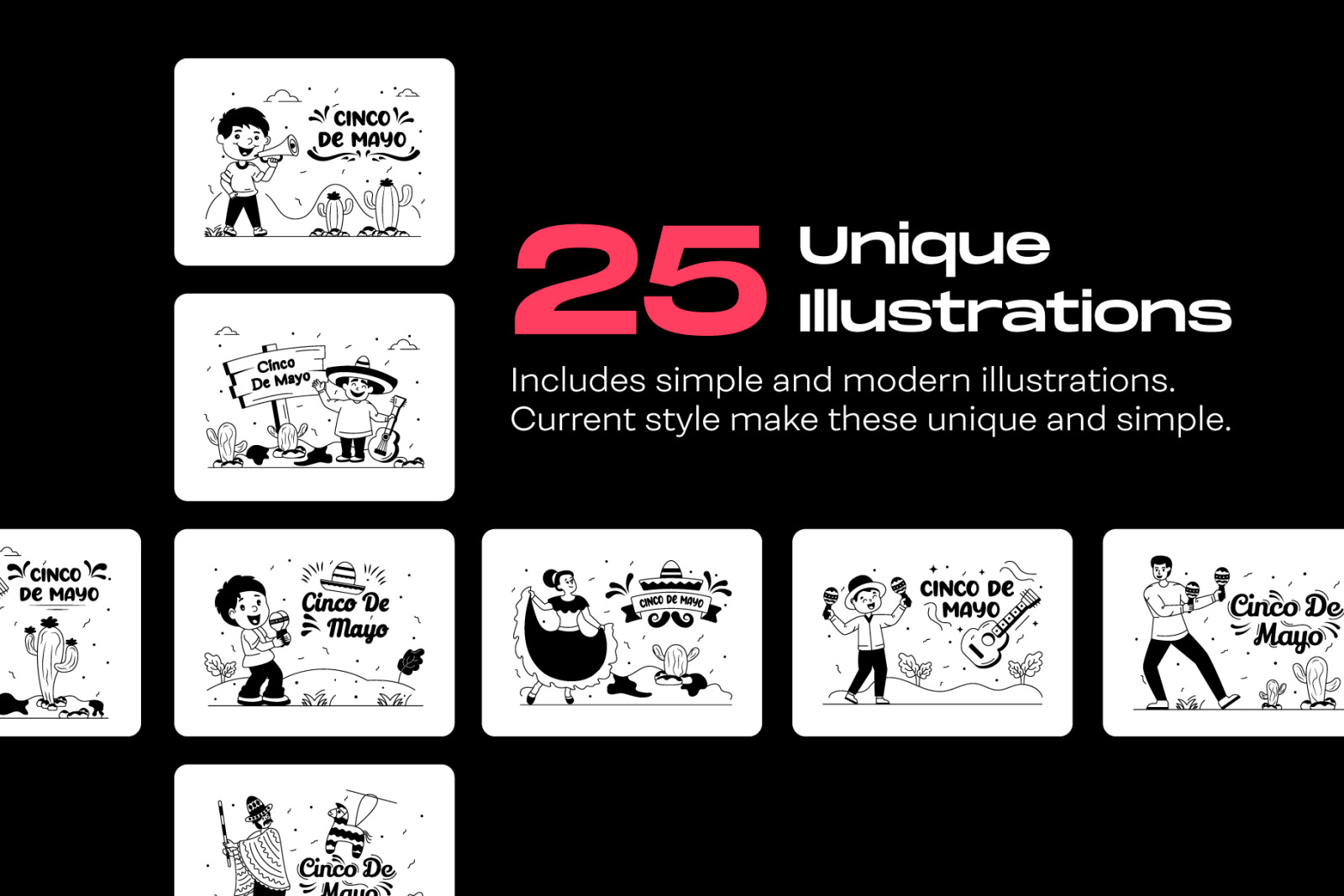 25 Cinco de Mayo Illustrations 25 Cinco de Mayo Illustrations