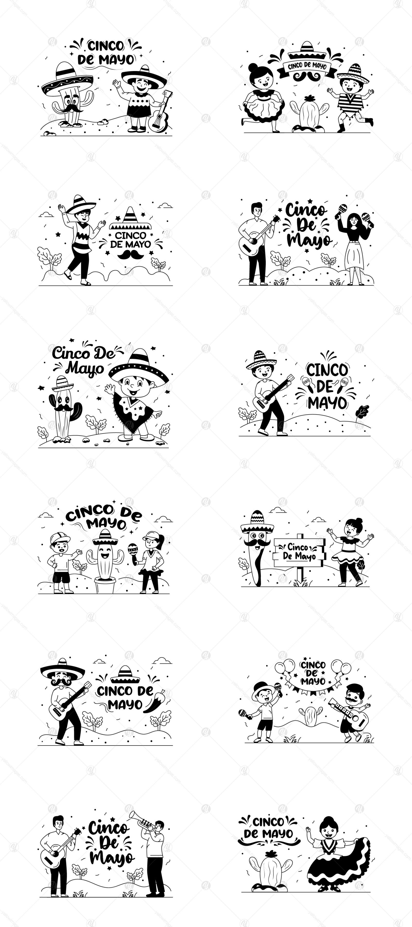 25 Cinco de Mayo Illustrations 25 Cinco de Mayo Illustrations