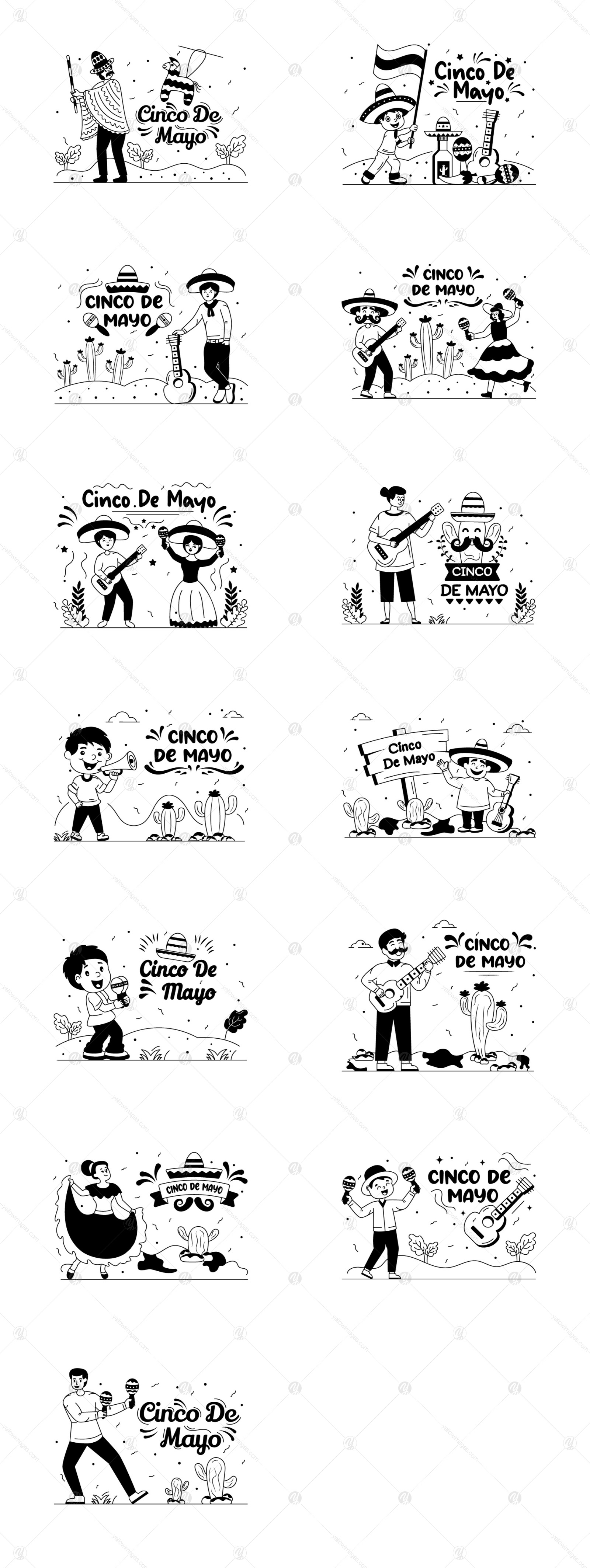 25 Cinco de Mayo Illustrations 25 Cinco de Mayo Illustrations