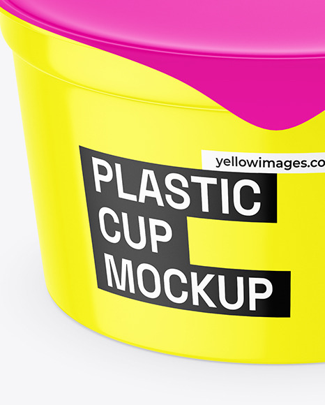 Glossy Plastic Cup Mockup