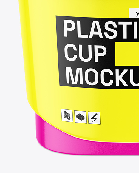 Glossy Plastic Cup Mockup