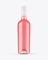 Clear Glass Pink Wine Bottle Mockup