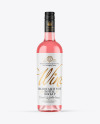 Clear Glass Pink Wine Bottle Mockup